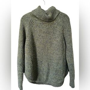 Prana chunky green knit turtleneck pullover sweater size XL